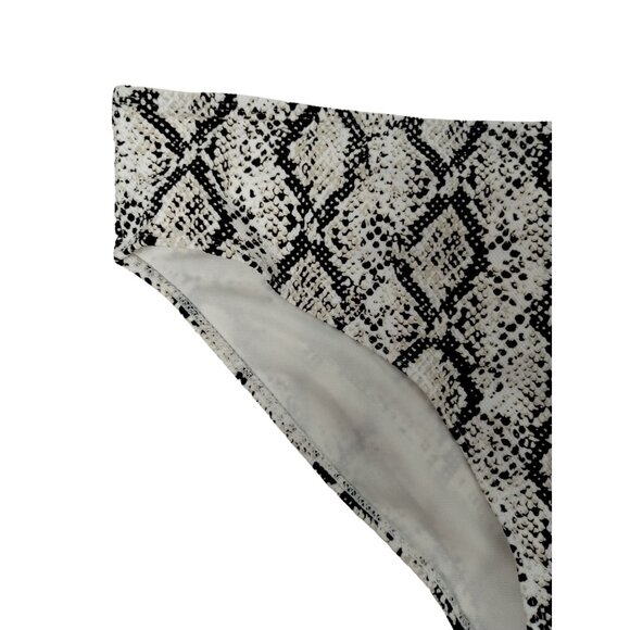 Snake Print High-Waisted Bikini Bottom XL 16-18 Time & Tru Stretchy Nylon/Spande - Picture 2 of 5